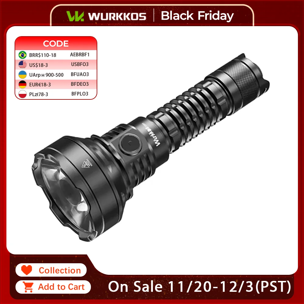 

Wurkkos TD01C тактический фонарь USB-C 1800Lm