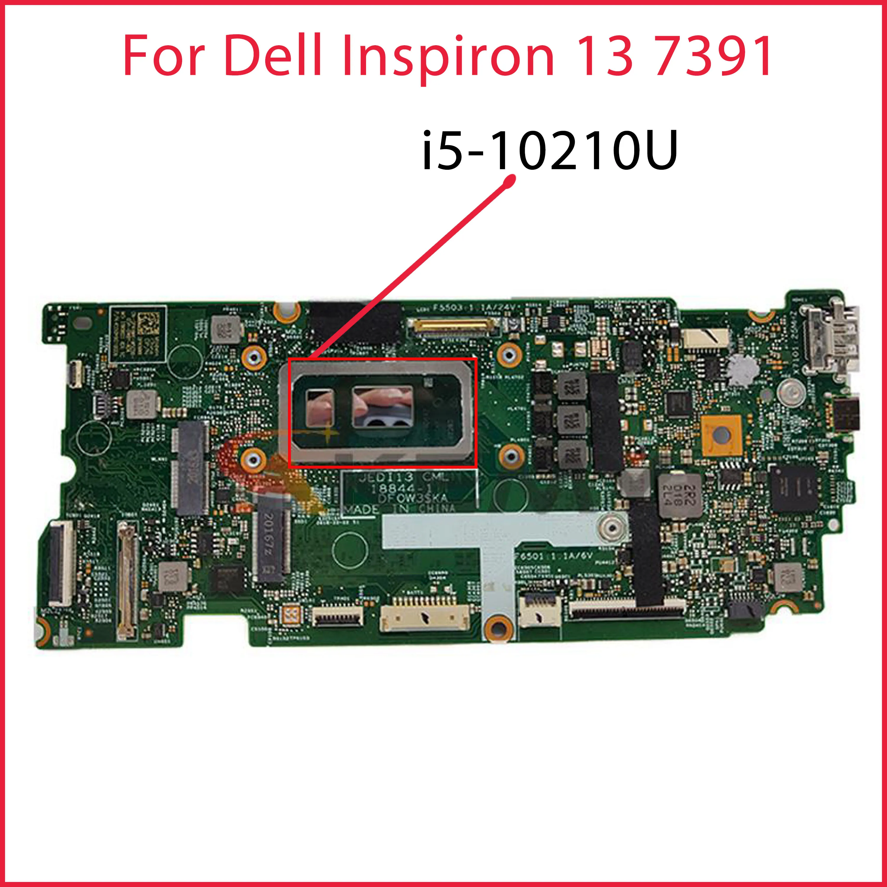 

For Dell Inspiron 13 7391 motherboard i5-10210U CPU HF90F 18844-1 Laptop Motherboard