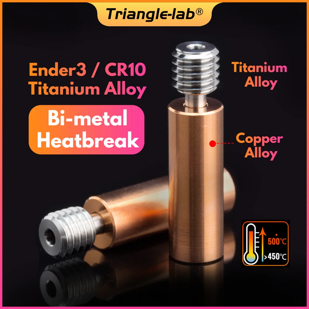 

2023 Trianglelab Ender3 CR10 Alloy alloy Bi-Metal Heatbreak For CR10 ENDER 5/3 CR-10S 1.75MM Filament Smooth Heat break