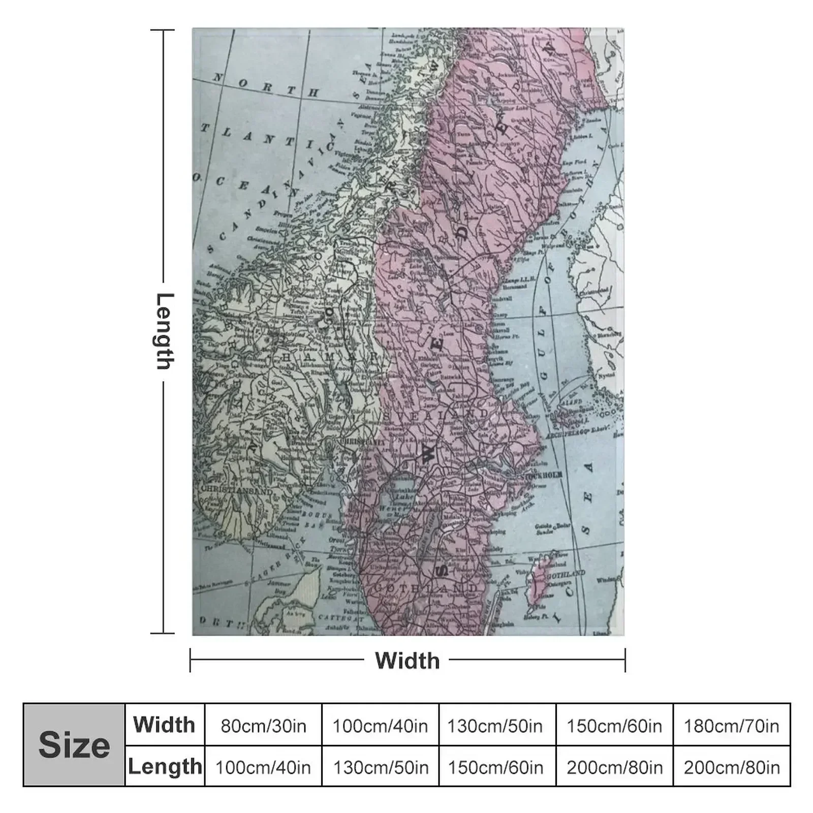 Норвегия и Швеция винтажная карта пледы одеяла для диванов фланелевые