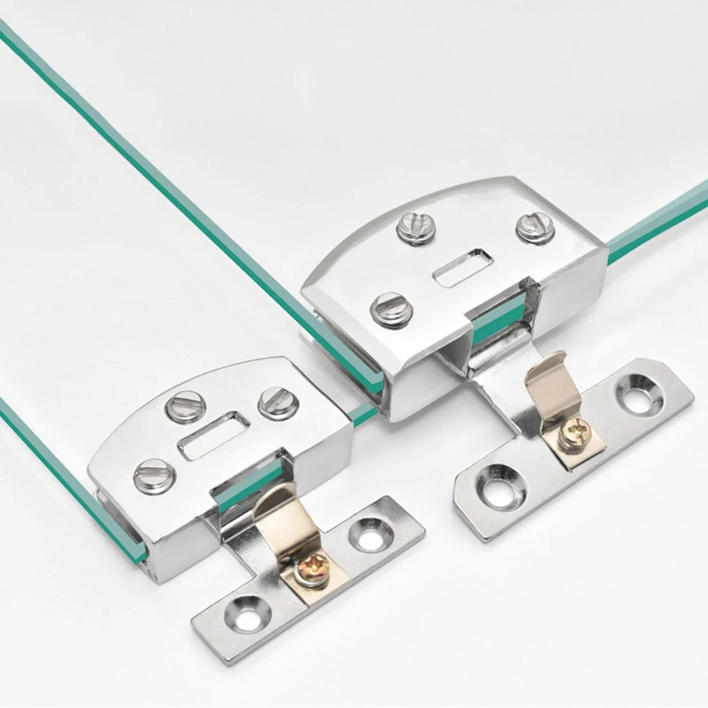 

1pcs Cabinet Glass Hinge Zinc Alloy Silver Bookcase Display For Glass Door Cabinet Bookcase Hinges Funiture Hardware