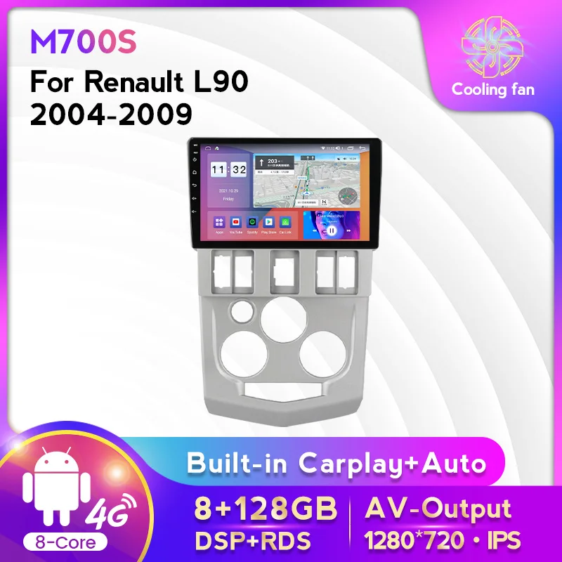 

Android11 8+128G 9inch IPS Screen Car Radio For Renault Logan L90 2004-2009 Multimedia Player Carplay+Auto WIFI 4G Lte RDS DSP