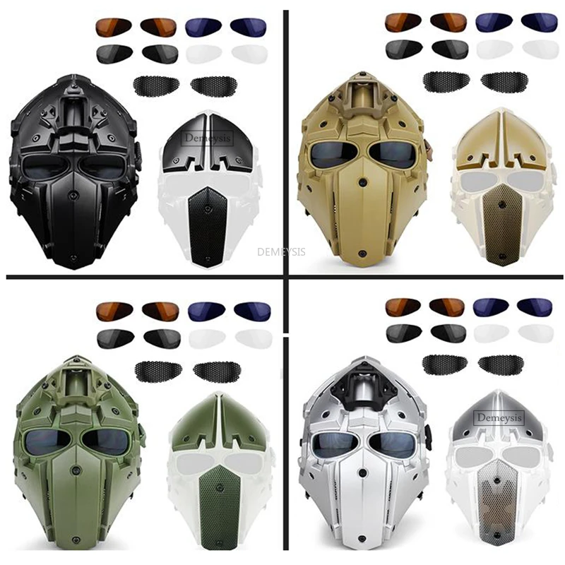 

Tactical Helmet Military Airsoft Paintball Army Assault Full Face Shield Helmet for Outdoor Sport Cs Game