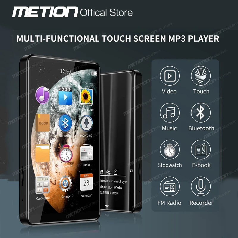 Mp3-плеер с Полноразмерным сенсорным экраном 4 0 дюйма Bluetooth встроенный динамик 16 ГБ