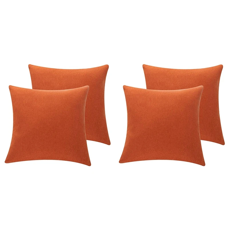 

4Pcs Outdoor Waterproof Throw Pillow Covers Water Resistant Garden Chair Cushion Case For Couch Decoration 18X18 Inches