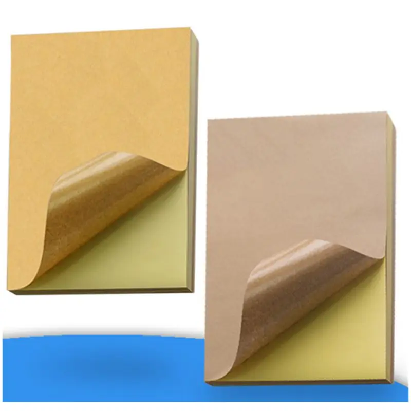 

2022 New 50pcs A4 Brown Kraft Paper Stickers Self Adhesive Inkjet Laser Printing Labels