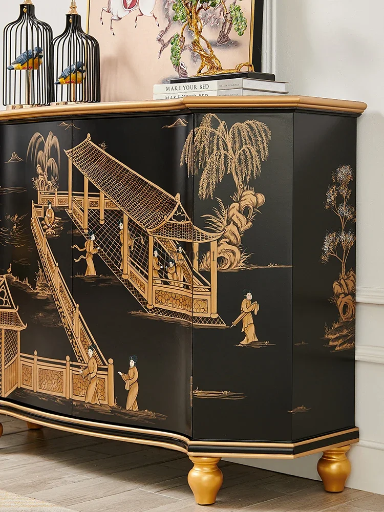 * 1Новый китайский черный золотой окрашенный французский средневековый персонаж