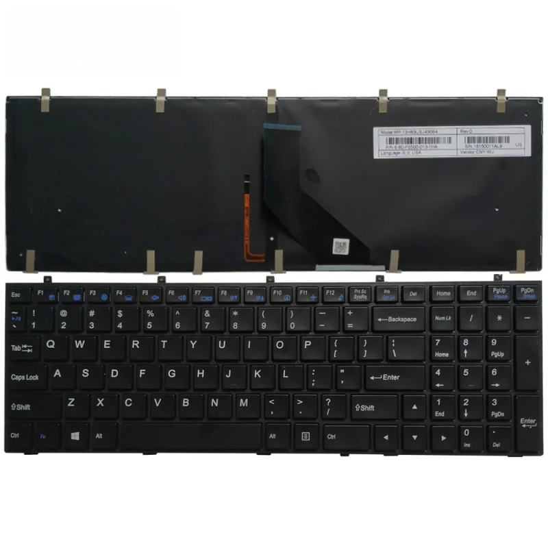 Фото Новая клавиатура для Clevo W370 W370ST W370ET W370SS W370SK W370STQ US с подсветкой и рамкой №1