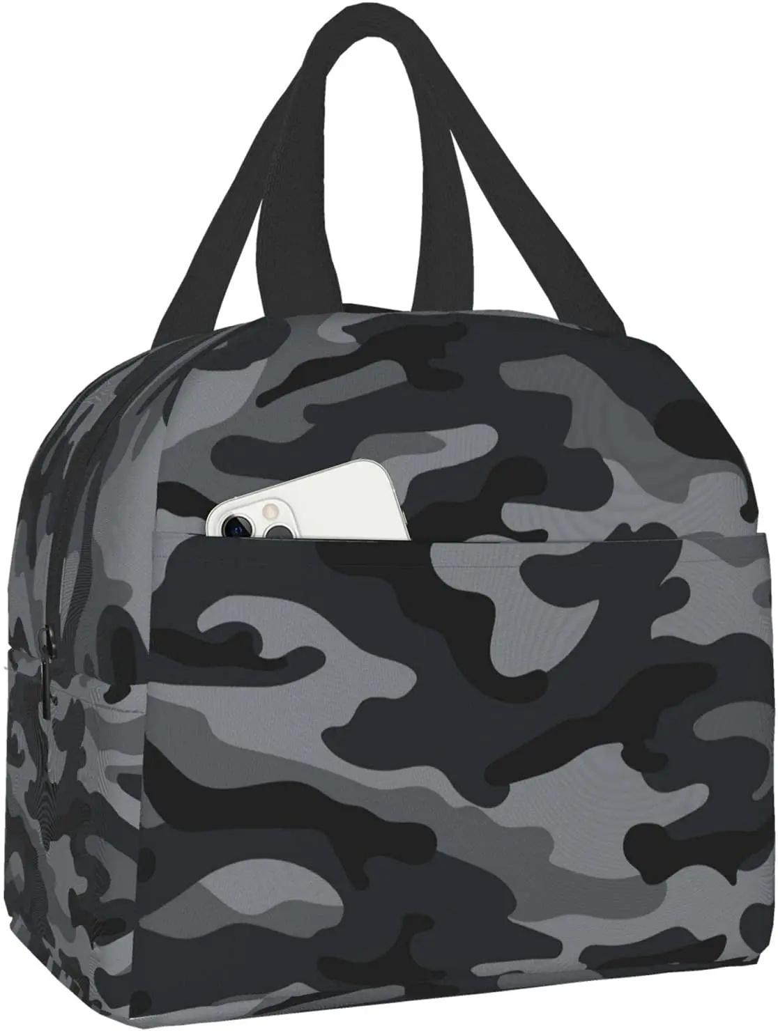 

Camo Camouflage Lunch Bag Compact Tote Bag Reusable Lunch Box Container For Women Men School Office Work