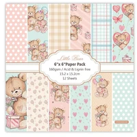 2022 12pc petit ours patterned paper scrapbooking paper pack handmade craft paper craft background pad