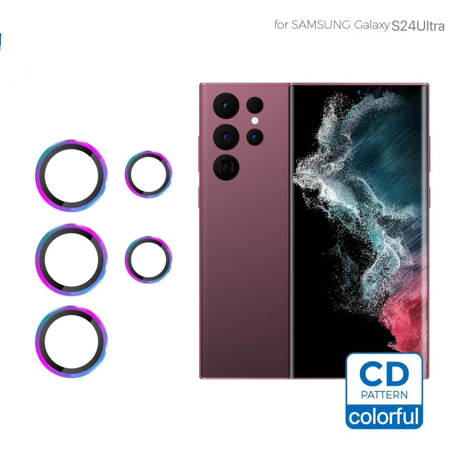 Для Samsung S24 Ultra Защитная пленка для объектива камеры из алюминиевого сплава