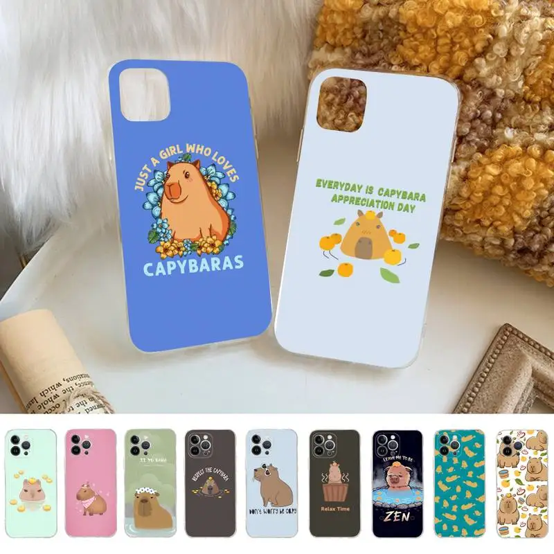 

Capybara Cute Animal Cartoon Phone Case For iPhone 14 11 12 13 Mini Pro XS Max Cover 6 7 8 Plus X XR SE 2020 Funda Shell