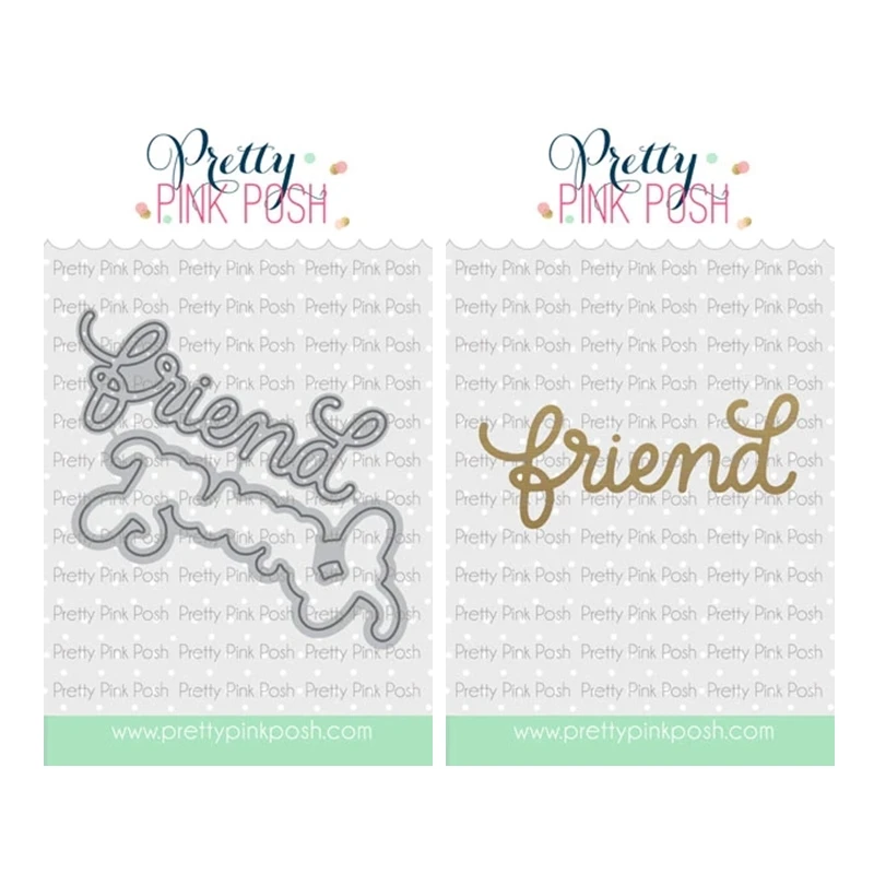 

June 2023 New Friend Shadow Words Metal Cutting Dies Hot Foils for Scrapbooking Paper Making Card Craft no Clear Stamps