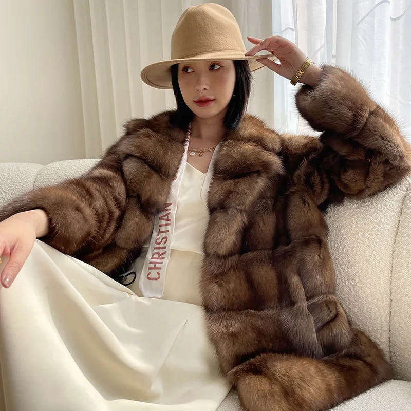 Импортные русские меховые пальто из соболиного меха