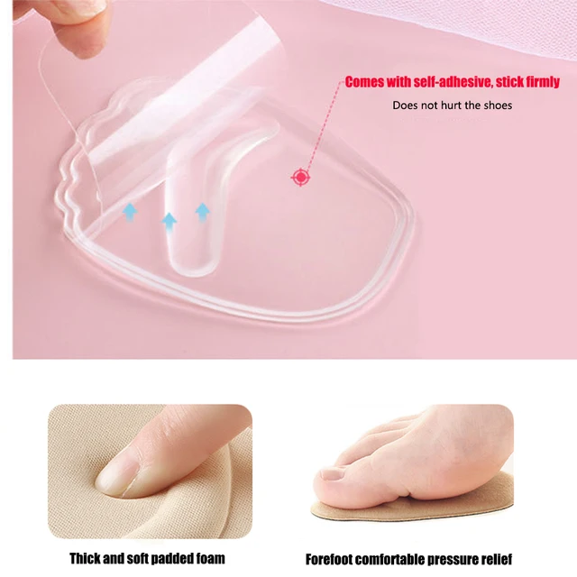 Forefoot Insert Cushion Pads for Women Shoes Anti slip Silicone Foot Pain Relief Pads for High Heels Sandals Gel Shoe Insoles 5