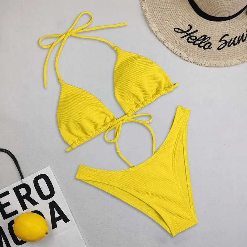 Sfit New Sexy Thong Tiny Mini Bikini Female Swimsuit Women Swimwear Two-pieces set Padded Bather Bathing Suit Swim Lady |