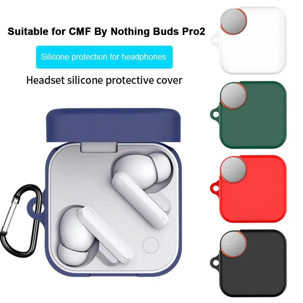 Фото Чехол для наушников CMF BY Nothing Buds Pro2, силиконовый чехол, устойчивый к падениям и пыленепроницаемый чехол для наушников ﻿ №1