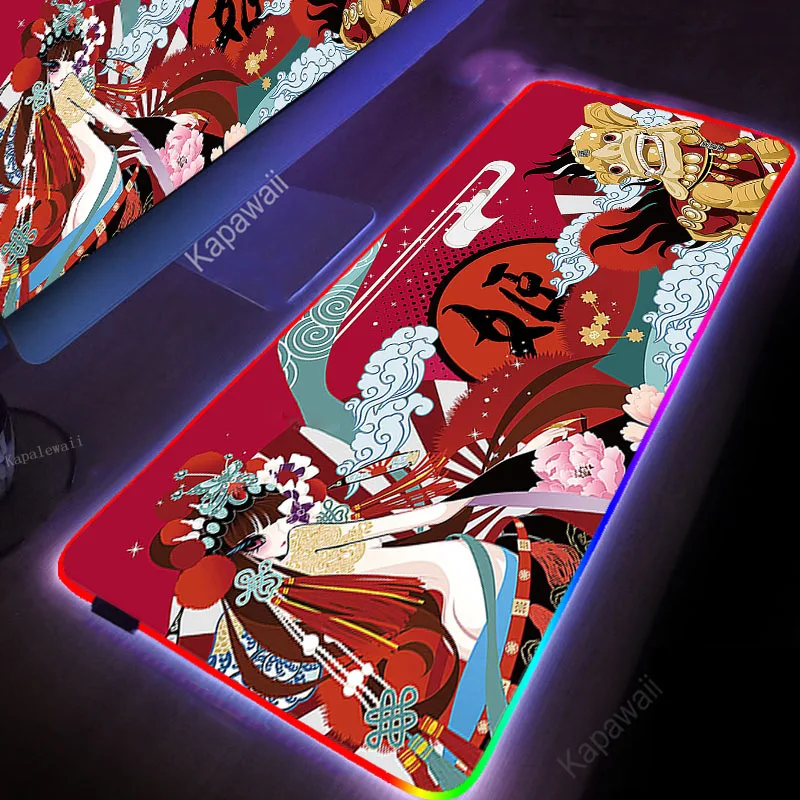 

Коврик для игровой мыши в китайском стиле с RGB подсветкой, 90x40, размер XXL