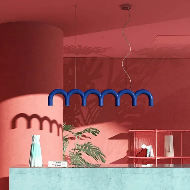 Металлическая люстра Macaron с перекидной аркой