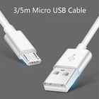 35 длинный зарядный кабель meter, зарядное устройство Micro USB, гибкий белый шнур, провод для Samsung, Huawei, Xiaomi, Android смартфонов