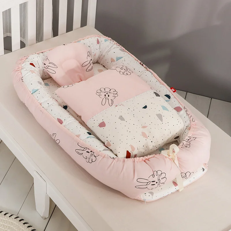 Folding Baby Bed Furniture Anti-pressure Portable Protection Removable Washable Three-dimensional Cotton Isolation Travel Crib