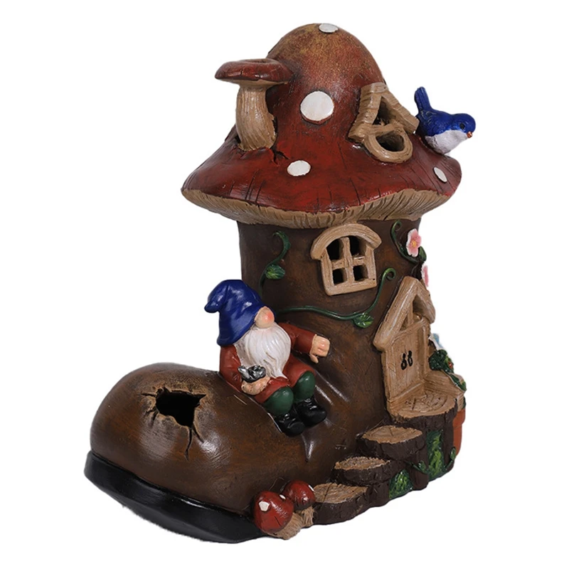 

Искусственная скульптура в виде гриба, светящееся карликовое украшение на солнечных батареях для украшения двора газона