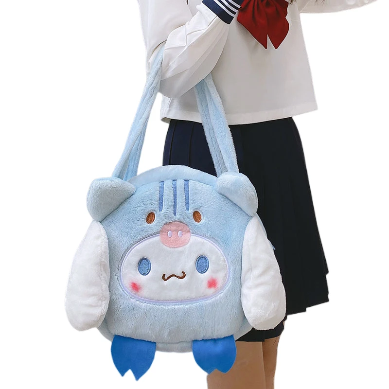 

Аниме Сумка через плечо Kawaii Cinnamoroll My Melody Soft Girl JK Униформа плюшевая портативная большая емкость портативная