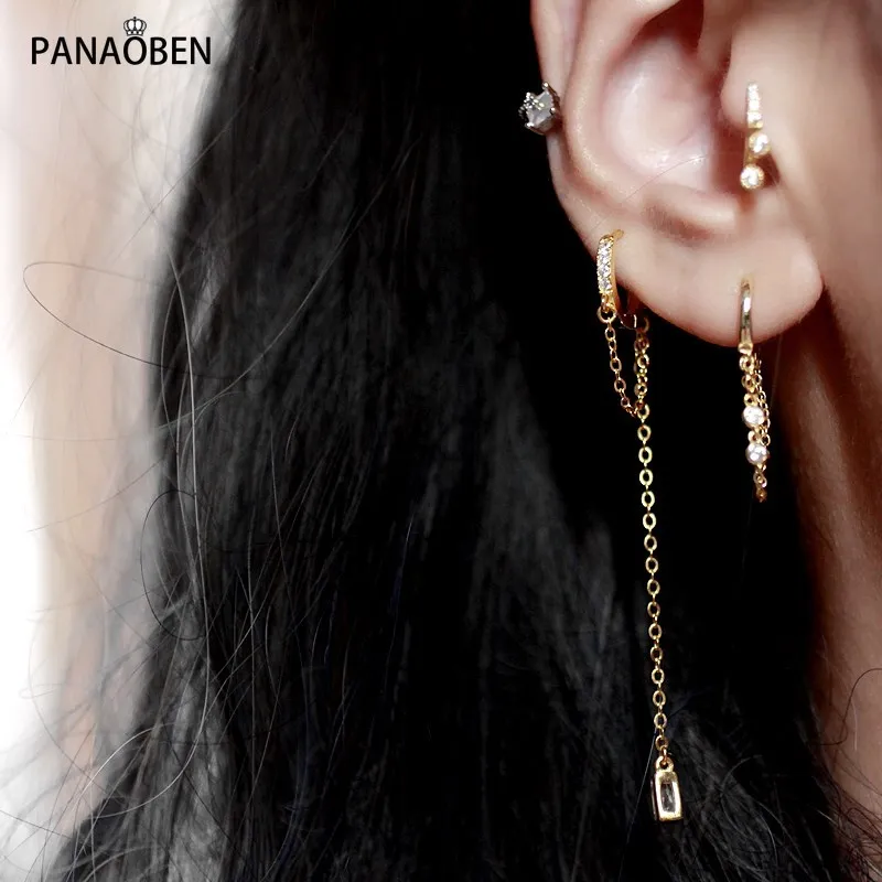 

Женские серьги-кольца из серебра 925 пробы с фианитами