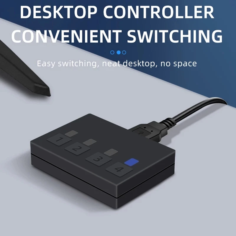 Фото KVM-переключатель 4K HDMI, 4 порта USB KVM HDMI, 4x1 4kX 2K/60HZ HDCP 2,2 с настольным контроллером для ПК, ноутбуков, windows & macs №5