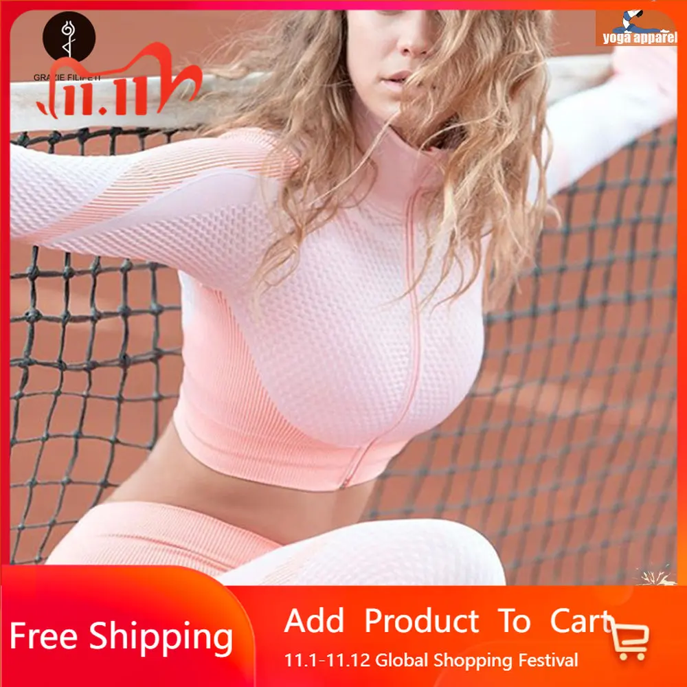 

Push Up Fitness Sport Suit Seamless Women Yoga Set Long Sleeve Yoga Clothing 3 Pcs Girl Sport Gym Suits Wear Running Clothes