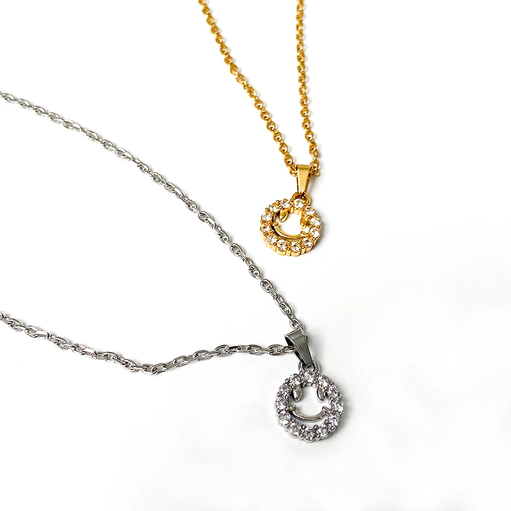 Цепочка с подвеской из циркония женская изящное ожерелье нержавеющей стали со
