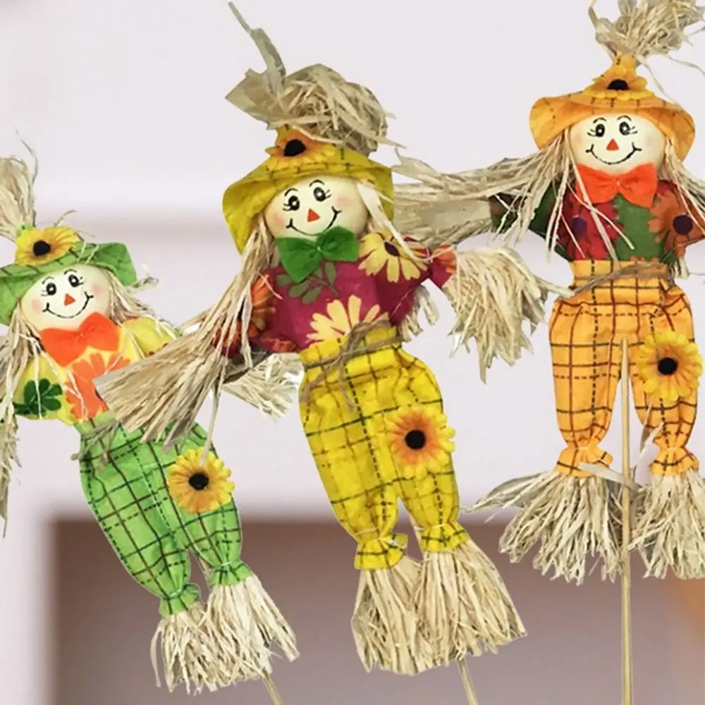 Милый пугал на Хэллоуин стоячий мультяшный приветственный знак маленький