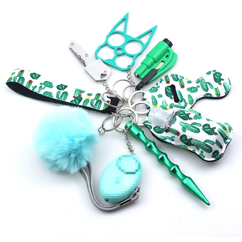 

10PC/SET Self Defense Keychain Portable Girls' Self-Protection Keychain Set for Women Alarm Safe Key Ring Best Anti-wolf Gift