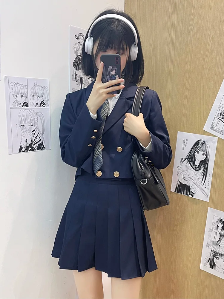Japan fashion Preppy Set Jk Uniform Milk Series Campus Spring and Autumn Genuine School Supply Suit Salt System Wear Three-Pi...