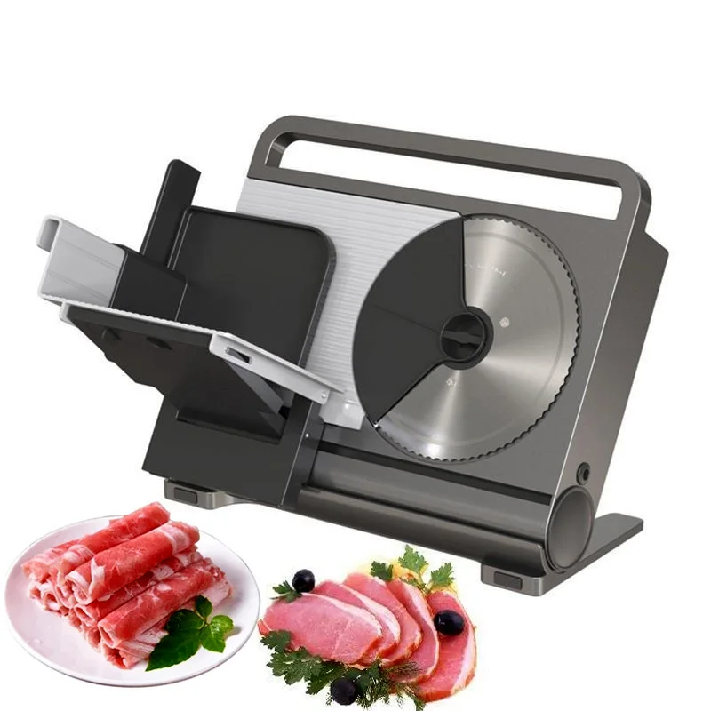 

Electric Meat Cutter Slicer 110V/220V Folding Commercial Home Mutton Roll Frozen Ham Cheese Bread Meat Slicing Machine