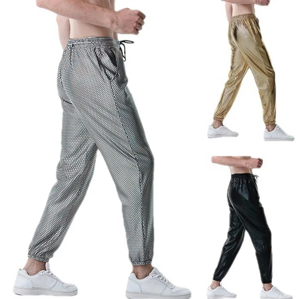 Брюки мужские в стиле ретро для дискотеки с эластичным поясом Ромб