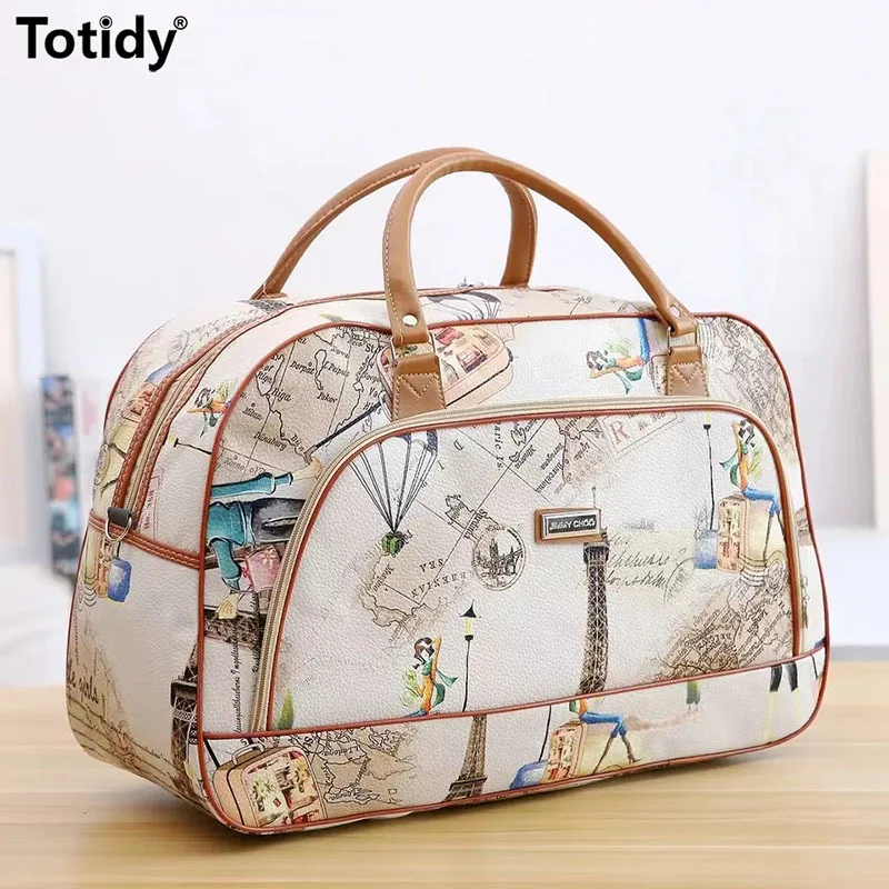 Korean Version Of The Large-capacity Men's And Women's Hand-held Travel Bag Luggage Bag PU Leather Waterproof Travel Travel Bag