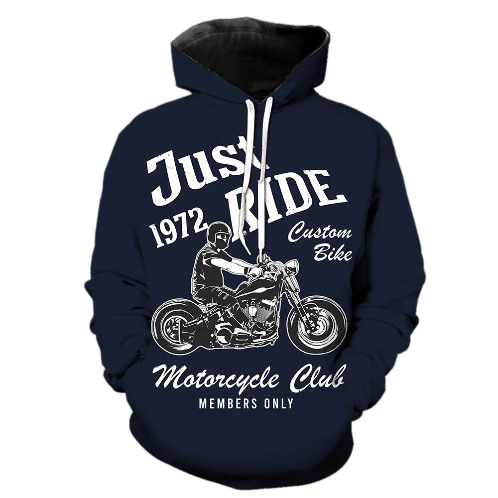 

Men/Women's Casual Long Sleeved Hoodie. Retro Motorcycle Racing Pullover with 3D Printing, Oversized Outdoor Casual Clothing