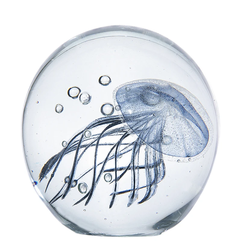 

Ручная работа, статуэтки стекло со свечением Jellyfish, Paperweight, аквариум с кристаллами