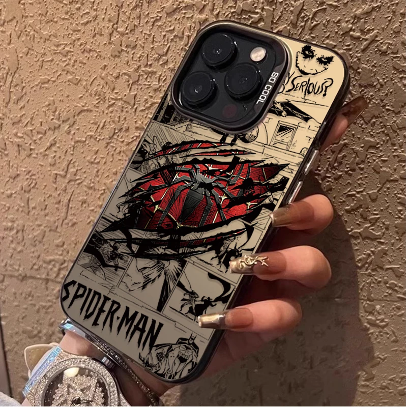 Фото Чехол для телефона Marvel Hero Spider-Man для iPhone 17, 16e, 16, 15, 14, 13, 12, 11 mini, Pro, Max, X, XR, XS MAX, 8, 7, Air, Plus, матовый, противоударный №1
