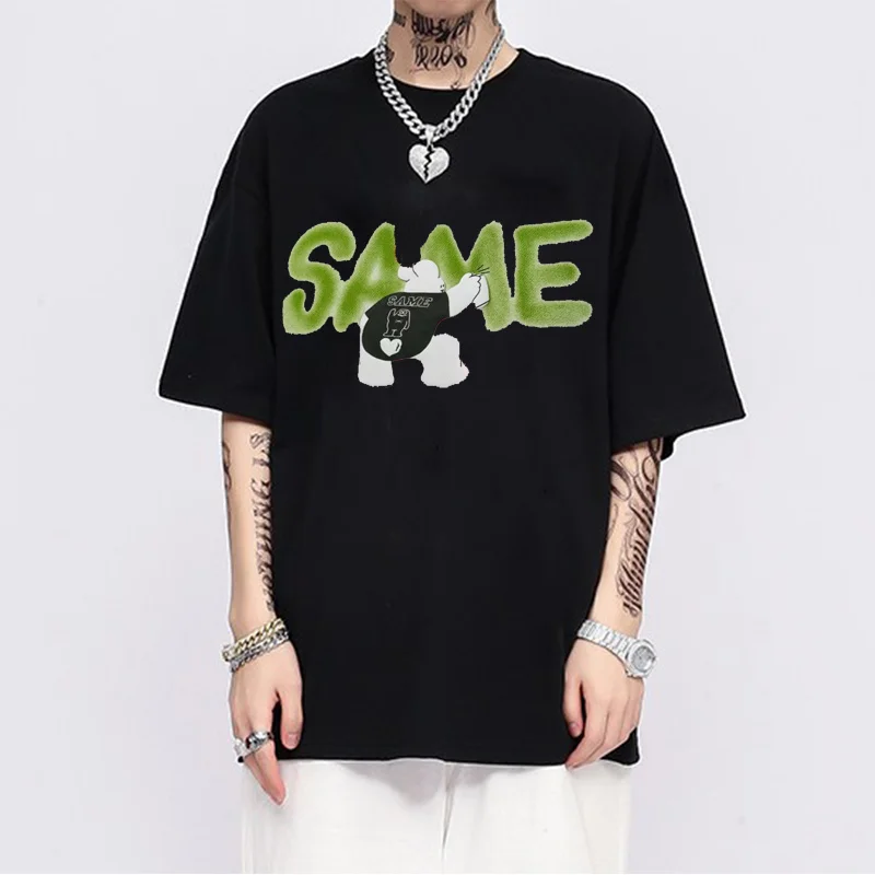 

New Men Trend Hot Sale graphic T-shirts Hip Hop Cotton Short Sleeve Loose Couple T-Shirt Casual Harajuku streetwear Tshirt Tops