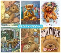 50 colors 5d diy diamond painting cartoon bear doll ab drill embroidery cross stitch mosaic craft home decor christmas gift