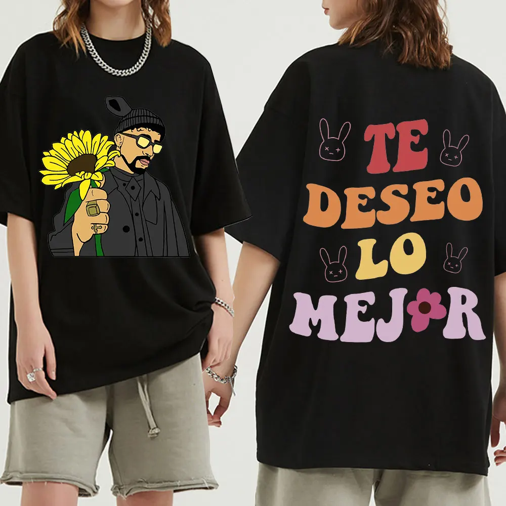 

2022 Bad Bunny El Ulitimo Tour Del Mundo Tour Te Deseo Lo Mejor Print Tshirt Streetwear Oversized Short Sleeve T-shirt Unisex