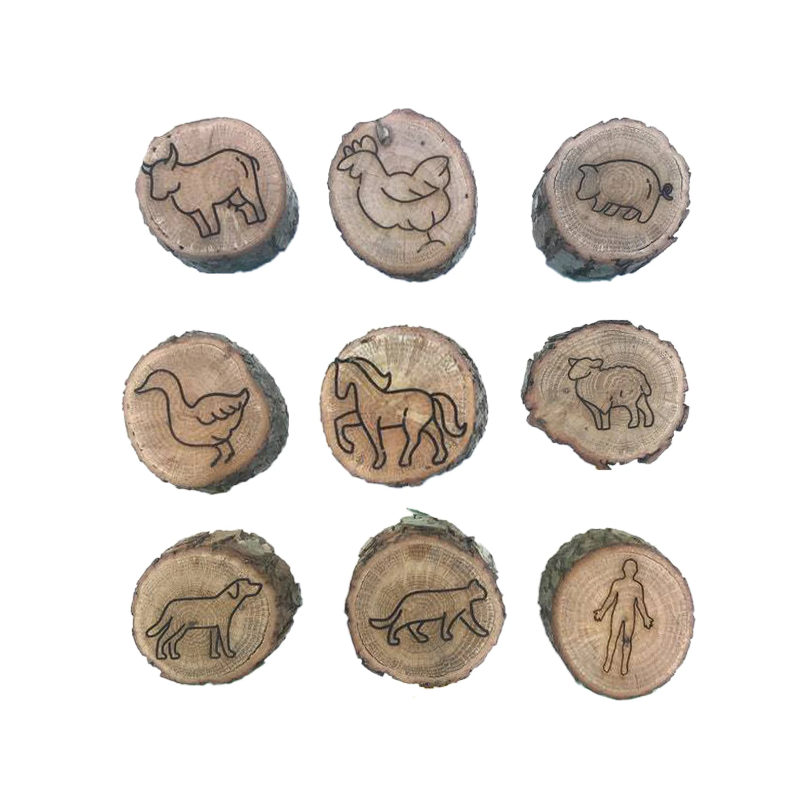 

9 шт./компл. универсальный для скрапбукинга переносной деревянный штамп «сделай сам» с смешанными узорами прочная картина подарок круглая д...