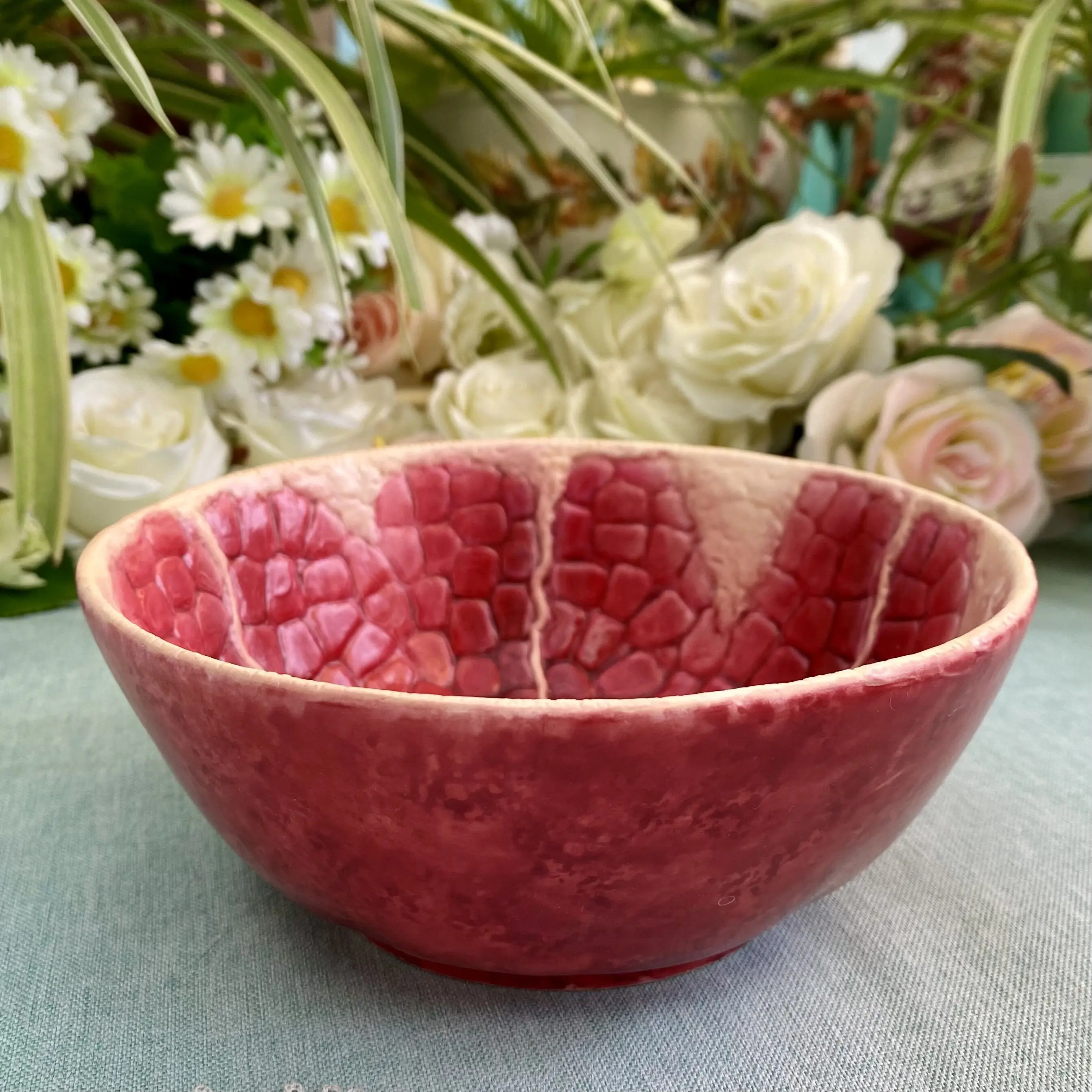

Garden Kitchen Ceramic Pomegranate Noodles Bowl Dinner Plate Home Decor Wedding Decoration Fruit Tray Salad Plate Soup Bowl