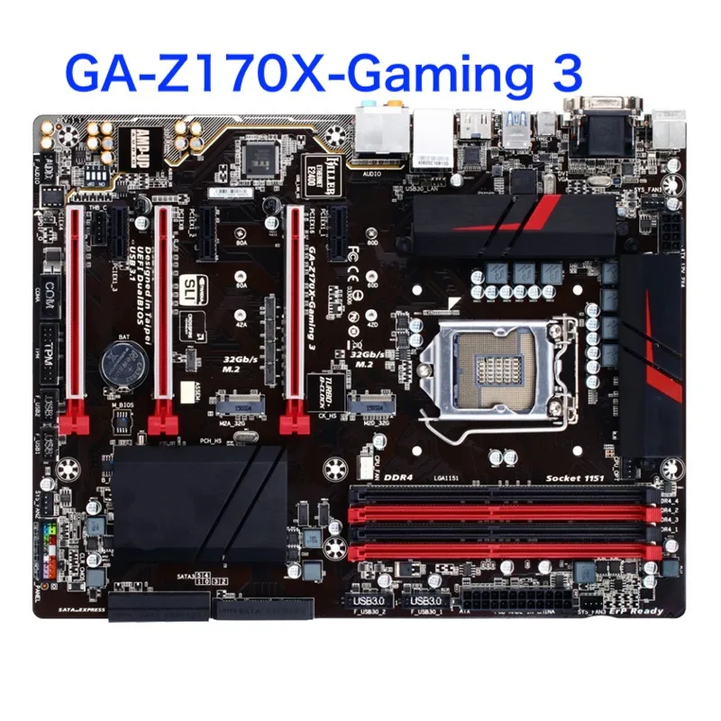 Для Gigabyte GA-Z170X-Gaming 3 материнская плата 64 Гб LGA 1151 DDR4 ATX материнская плата 100% протестирована нормально полностью работает Бесплатная доставка