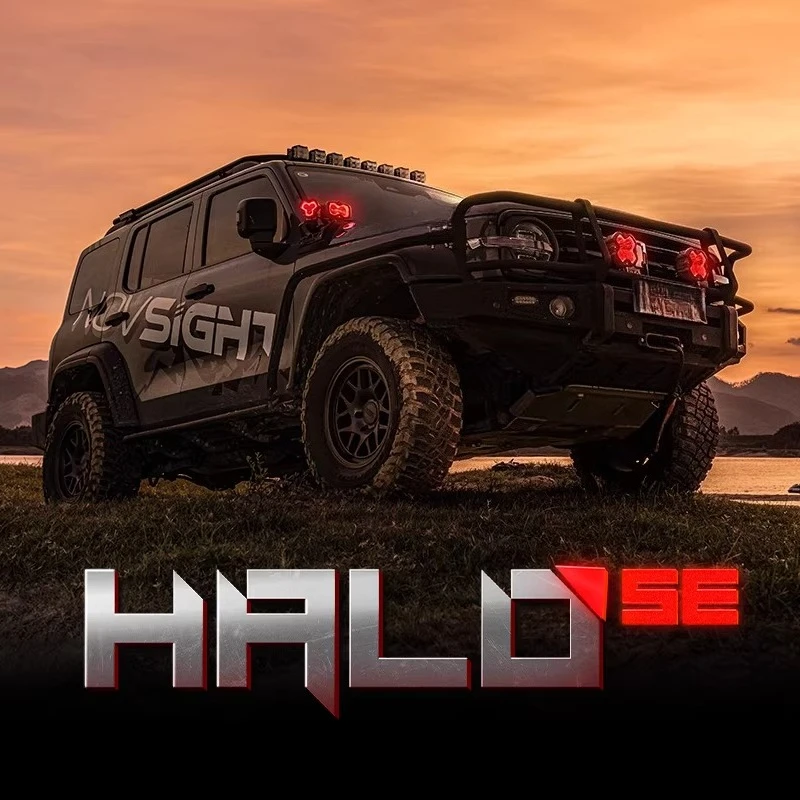 Фото Светодиодные фары для бездорожья 4x4 серии Halo SE Edition, крепление на A-стойку или крышу, для Ford Bronco, Jeep Wrangler JK JL, Tank 300, Tank 400 №3