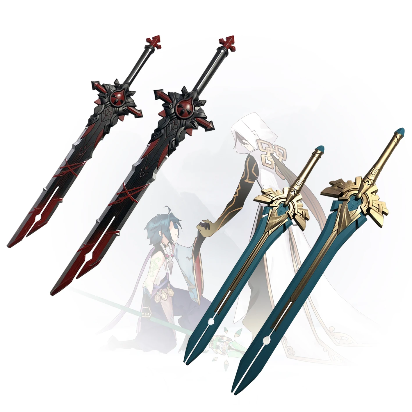 Espada de impacto Project Genshin 1:1, espada final del lobo, cuchillo de hoja de cielo, utilería para cosplay, cuchillo de 100cm