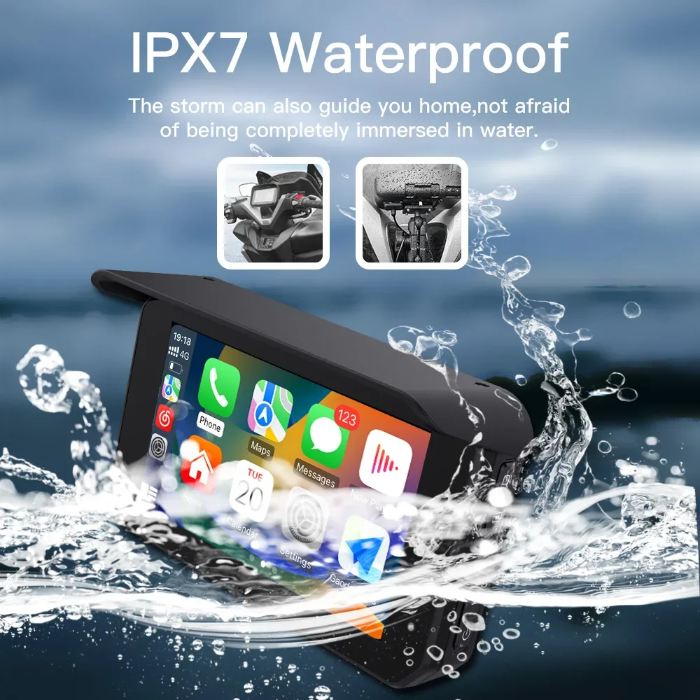 Autoabc Беспроводной экран дисплея Мотоциклы Gps-навигатор Авто Gps Bt 5-дюймовый