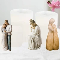 creative human body family silicone candle mold diy eternal love couples candle making resin soap mold gift home decor craft